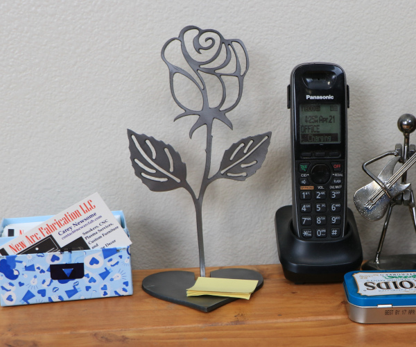 Rose with Heart Pedestal